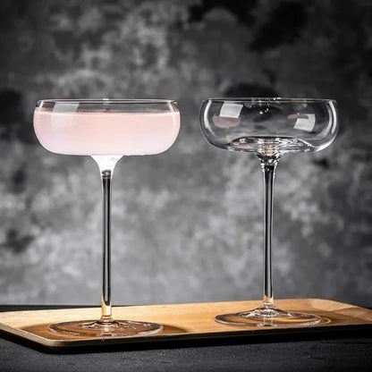 Champagnerglas – 260 ml – Transparentes Cocktailglas mit Concave-Boden – Elegantes Design für Martini & Sekt