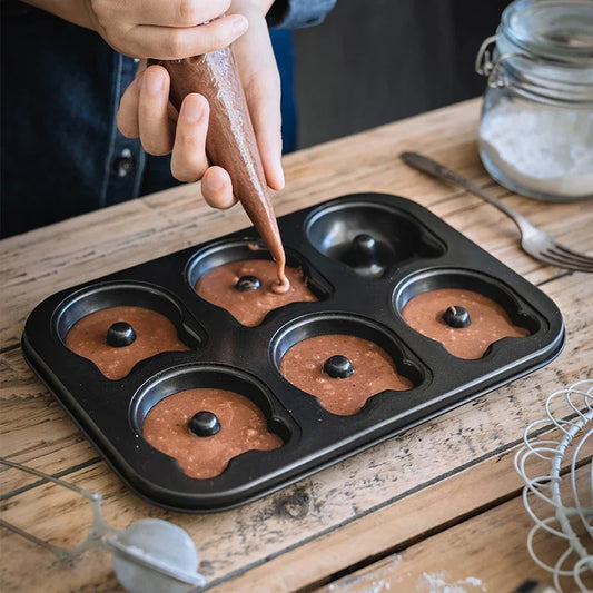 Mini Donut Backform Antihaft – 6er Muffinform für Donuts, Madeleine & Muffins – 26 x 18 cm