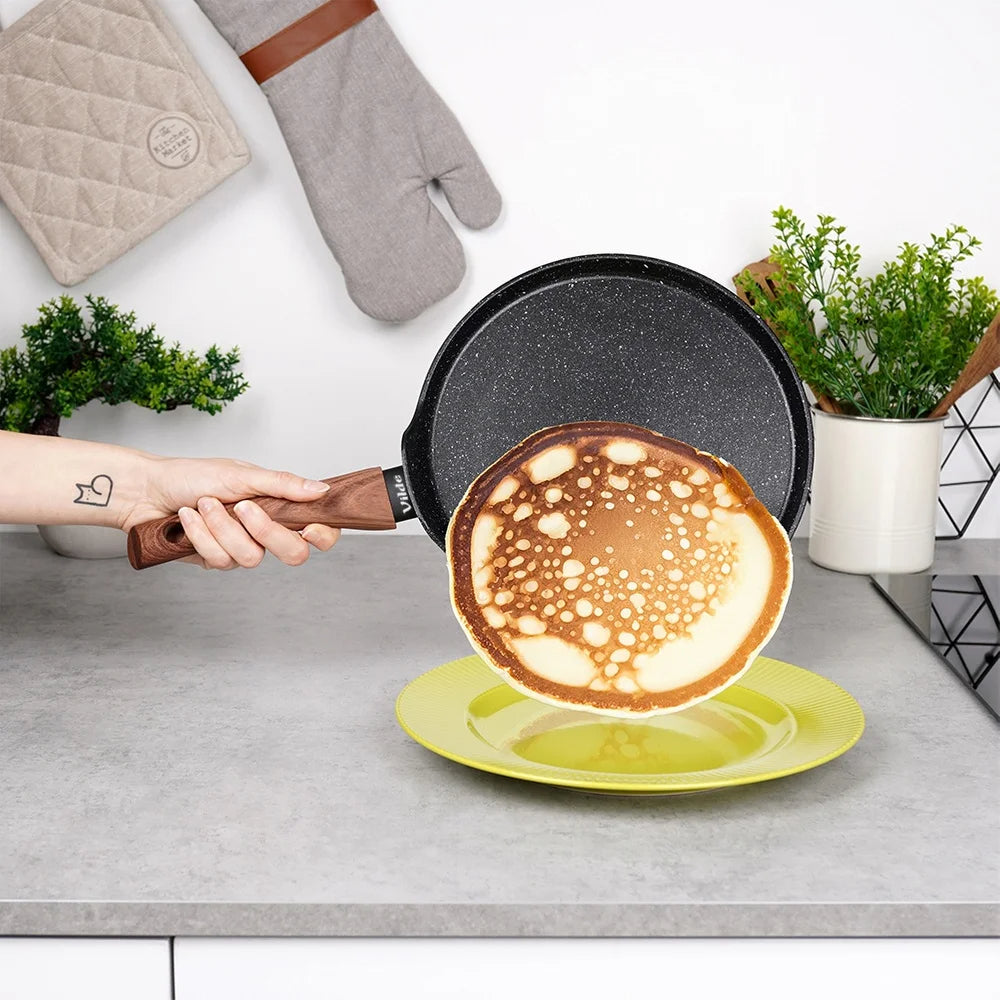 Pfannkuchenpfanne mit Granit-Antihaftbeschichtung 24 cm – Aluminium, Induktionsgeeignet