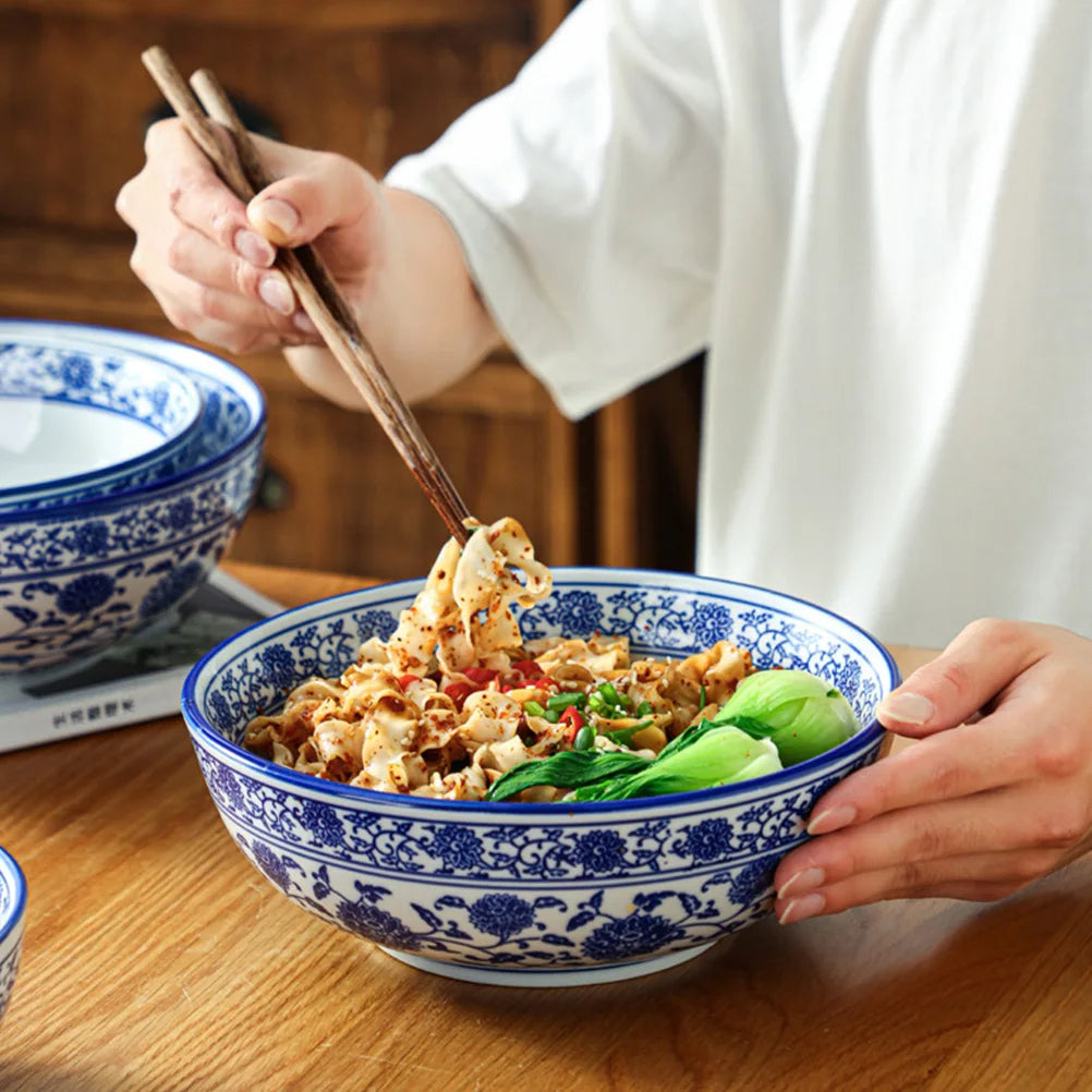 Chinesische Keramik Nudelschüssel 16,5 cm – Blau-Weiß, Traditionelles Design