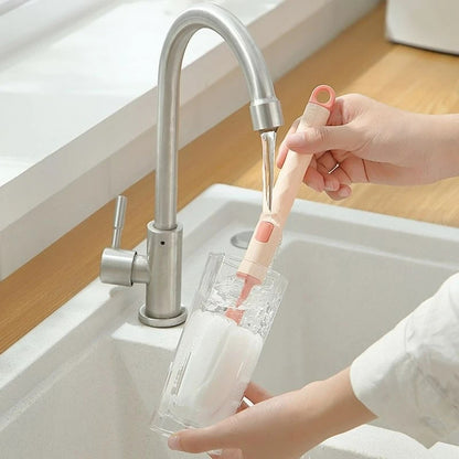 2er Set Soft Sponge Cup Brush, Lange Griffe, Flaschen- & Glasbürste für Reinigung von Gläsern, Tassen und Flaschen – Spülbürste für Küche