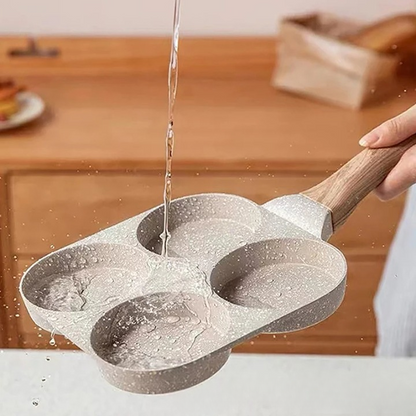 4-loch bratpfanne mit antihaftbeschichtung – pfanne für eier, pfannkuchen und omeletts