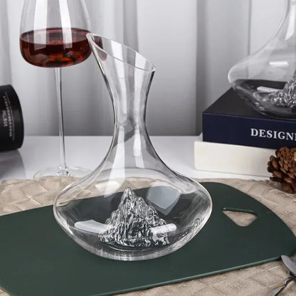 Kristallglas Weindekanter 2000ml – Handgefertigt, Eisberg-Design, Bleifrei