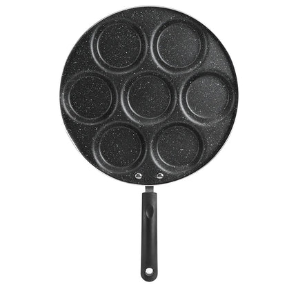 7-Loch Antihaft Bratpfanne für Eier und Mini-Burger, Aluminium, Geeignet für Gas- und Elektroherd