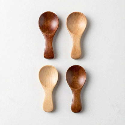 Mini-Holzlöffel Set – Kleine Portionierer aus Naturholz (4 Stück)