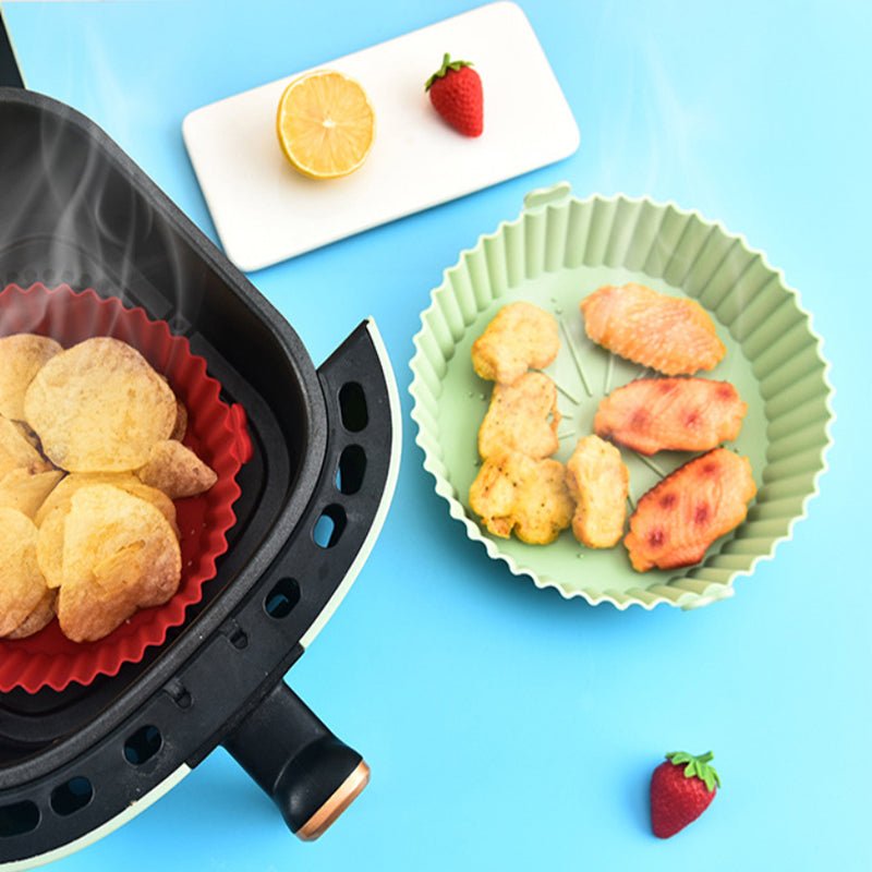 Silikontablett für Heißluftfritteuse 5er Set – Wiederverwendbar, Fettfrei und Spülmaschinenfest