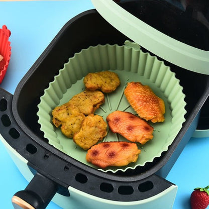 Silikontablett für Heißluftfritteuse 5er Set – Wiederverwendbar, Fettfrei und Spülmaschinenfest