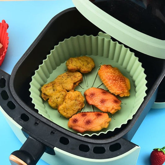 Silikontablett für Heißluftfritteuse 5er Set – Wiederverwendbar, Fettfrei und Spülmaschinenfest