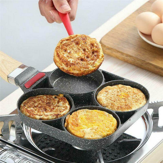 4-Loch Bratpfanne – Antihaft Pfanne für 4 Eier oder Pfannkuchen – Ideal für Frühstück