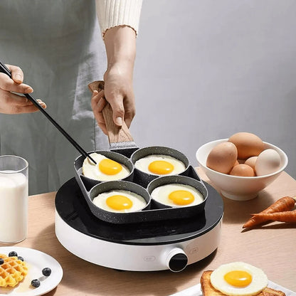 4-Loch Bratpfanne – Antihaft Pfanne für 4 Eier oder Pfannkuchen – Ideal für Frühstück