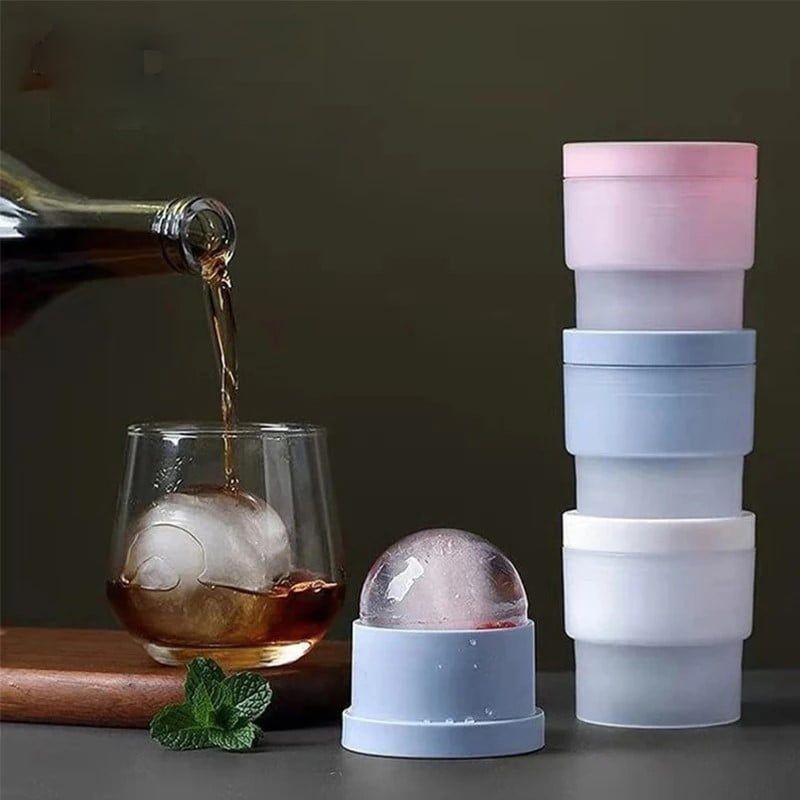 Langsam schmelzende Eisball-Formen Set 4 Stück, BPA-frei, für Cocktails, Whiskey und Punsch