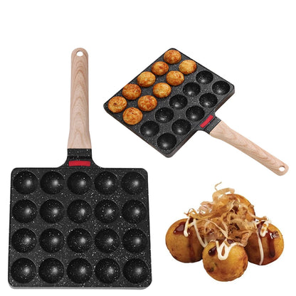 Takoyaki Pfanne Antihaft – 20er Form für Octopusbällchen & Mini-Pfannkuchen, Aluminium, 8,7 x 7,5 cm