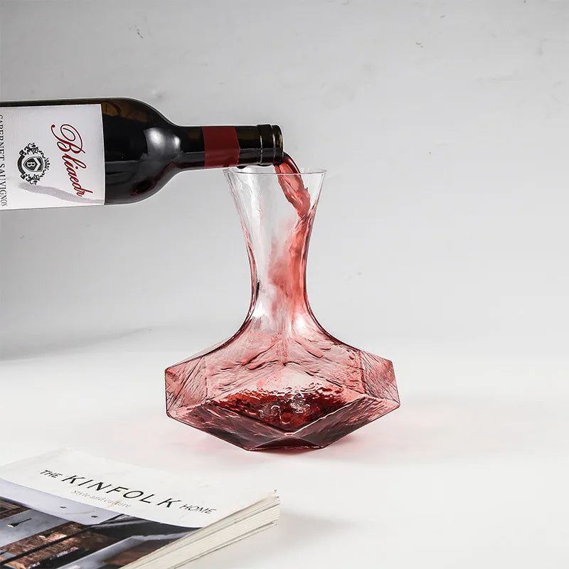 Handgefertigte Weinkaraffe 1450 ml – Kristallglas Dekanter mit Belüfter, Design-Karaffe für Rot- und Weißwein