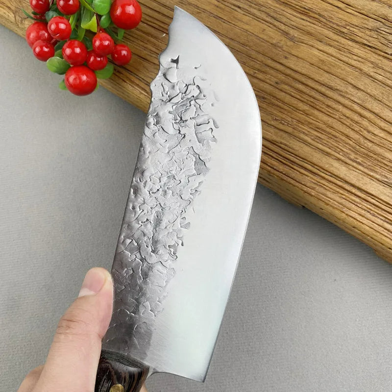 Geschmiedetes Hackmesser Full Tang – Scharfes Küchenmesser für Fleisch & Gemüse, Edelstahl 5Cr15MoV
