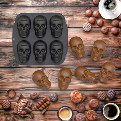3D Totenkopf Kuchenform Silikon – Halloween Backform für gruselige Leckereien