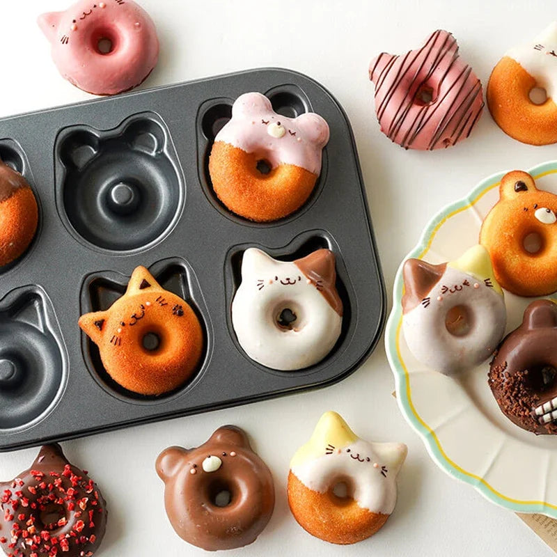 Mini Donut Backform Antihaft – 6er Muffinform für Donuts, Madeleine & Muffins – 26 x 18 cm