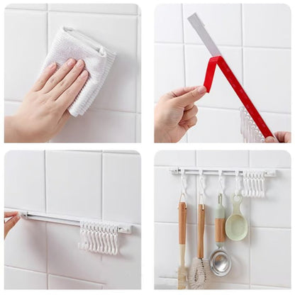 Gleitschienenhaken Edelstahl – 40 cm Länge, 10 Haken, Multifunktional und Platzsparend