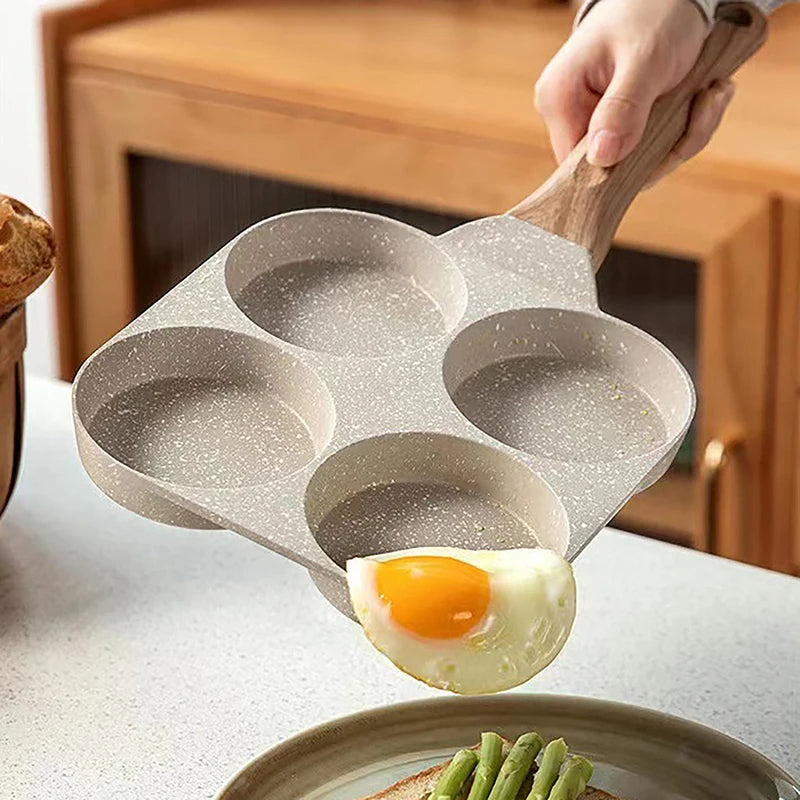 4-loch bratpfanne mit antihaftbeschichtung – pfanne für eier, pfannkuchen und omeletts