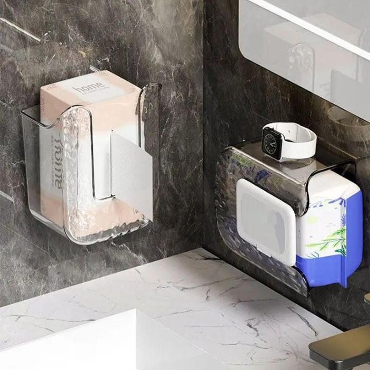 Selbstklebende Aufbewahrungsbox für Küchentücher – Wandhalter, Platzsparend, Ohne Bohren