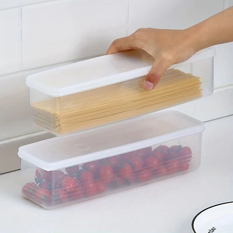 4er-Set Lebensmittel-Aufbewahrungsboxen – Lange, Rechteckige Kunststoffbehälter für Kühlschrank & Küche