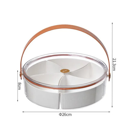 Transparente Snackbox mit Deckel – Aufbewahrungsbox mit 5 herausnehmbaren Fächern, 26 cm