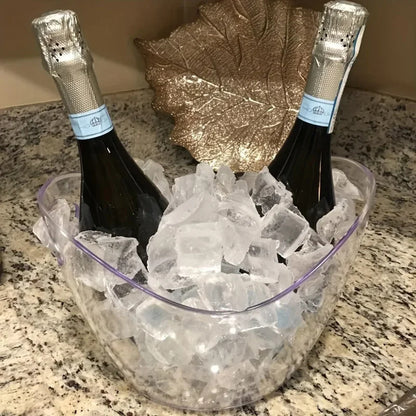 Transparenter Eiswürfelbehälter 3,5L – Acryl Champagnerkühler mit Griff für Wein, Bier & Getränke