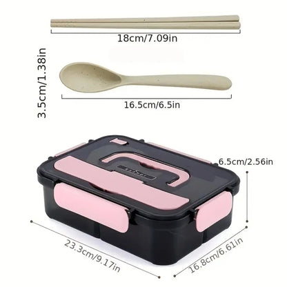 Bento-Lunchbox mit 3 Fächern, auslaufsichere Lebensmittelbox, 1500 ml, mikrowellengeeignet