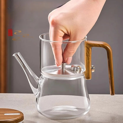 Magnetische Glas-Teekanne 740 ml – Hitzebeständig & Transparent – Automatische Teefilterung