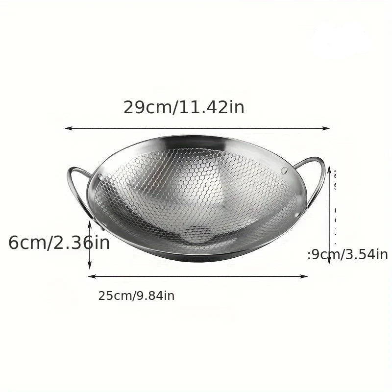 Hochwertige Edelstahl Honigwabenpfanne 29 cm – Antihaft, Kratzfest, Induktion