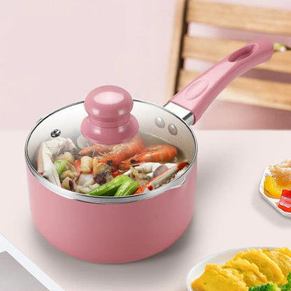 Antihaftbeschichtete Aluminium-Stielkasserolle mit Deckel 1,4L – für Milch & Saucen