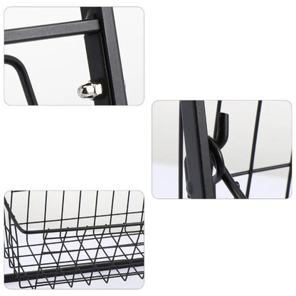 Doppellagiger Küchenorganizer aus Metall, abnehmbare Aufbewahrungsablage für Kräuter, Obst und Gemüse, 39x28x18 cm