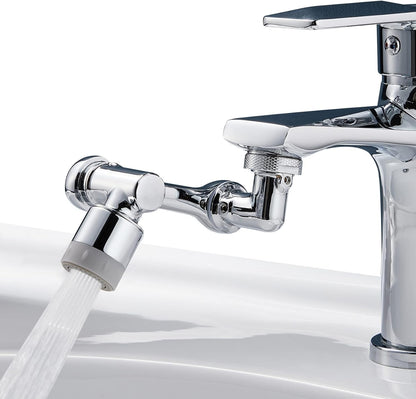 Universal Wasserhahn Verlängerung 1080° Drehbar, Flexibler Armaturenkopf mit Zwei Wassermodi, Einfach zu Installieren