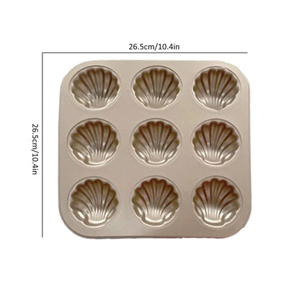 Madeleine Backform 9er Form – Antihaft Kuchenform aus Karbonstahl für perfekte Madeleine-Kekse