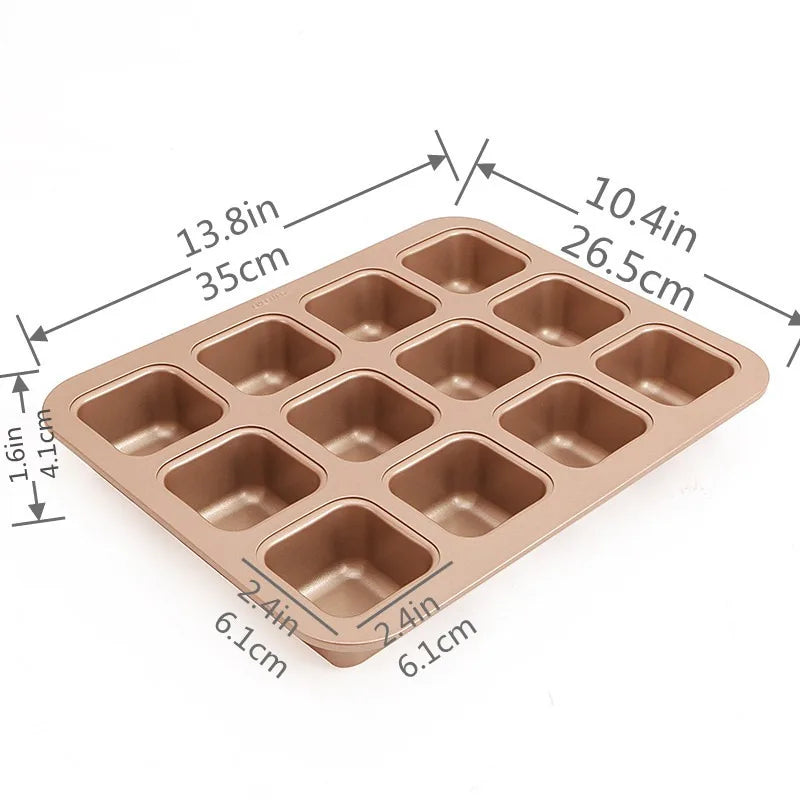 12er Backform – Antihaftbeschichtet – Karbonstahl – Für Mini-Brote & Muffins