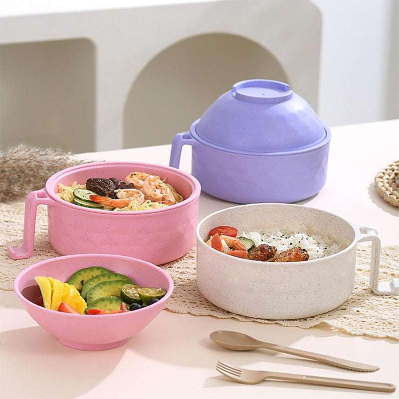 Mikrowellen-Ramen-Schüssel 1200ml – Hitzebeständig, Deckel, Praktisch für Suppe und Nudeln