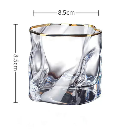 Set aus 2 Kaffeegläsern – 280 ml, goldgerändert – Unregelmäßiges Design