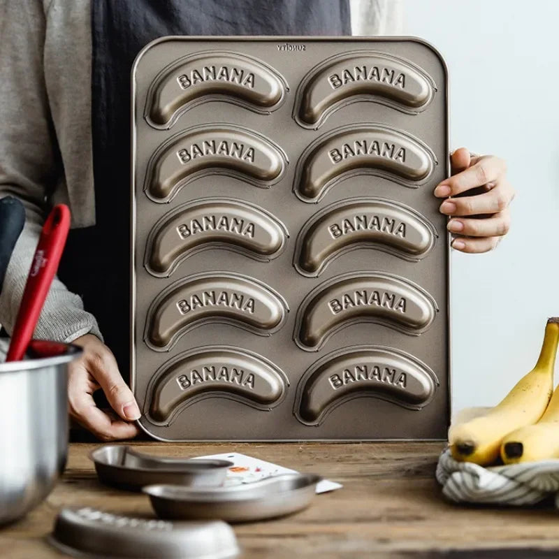 Madeleine Backform 10er Set – Antihaft Muffinform aus Kohlenstoffstahl für feine Gebäckkreationen
