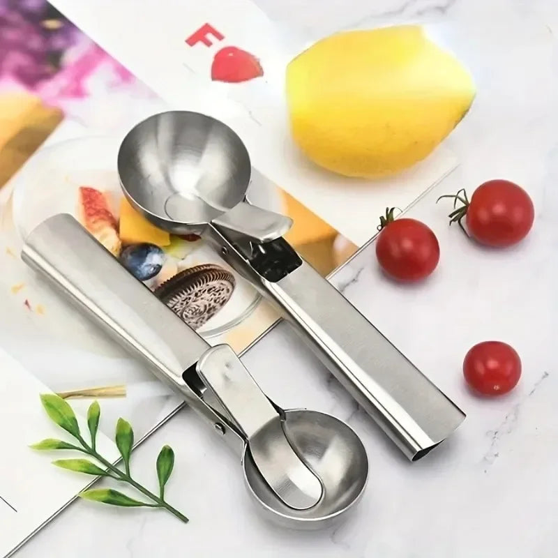 2 stück Edelstahl Eiskugel Löffel für Früchteformen und Maschinen, Keukengereedschap zum Schöpfen von Eisballen