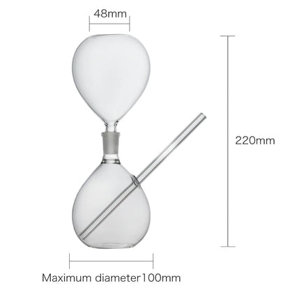 Cocktailglas in Sanduhrform – 300 ml – Handgefertigt aus Borosilikatglas – Mit Trinkhalm