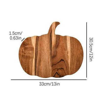 Halloween Holz Schneidebrett mit Griff – Kürbisform, Servierbrett für Fleisch, Brot & Käse