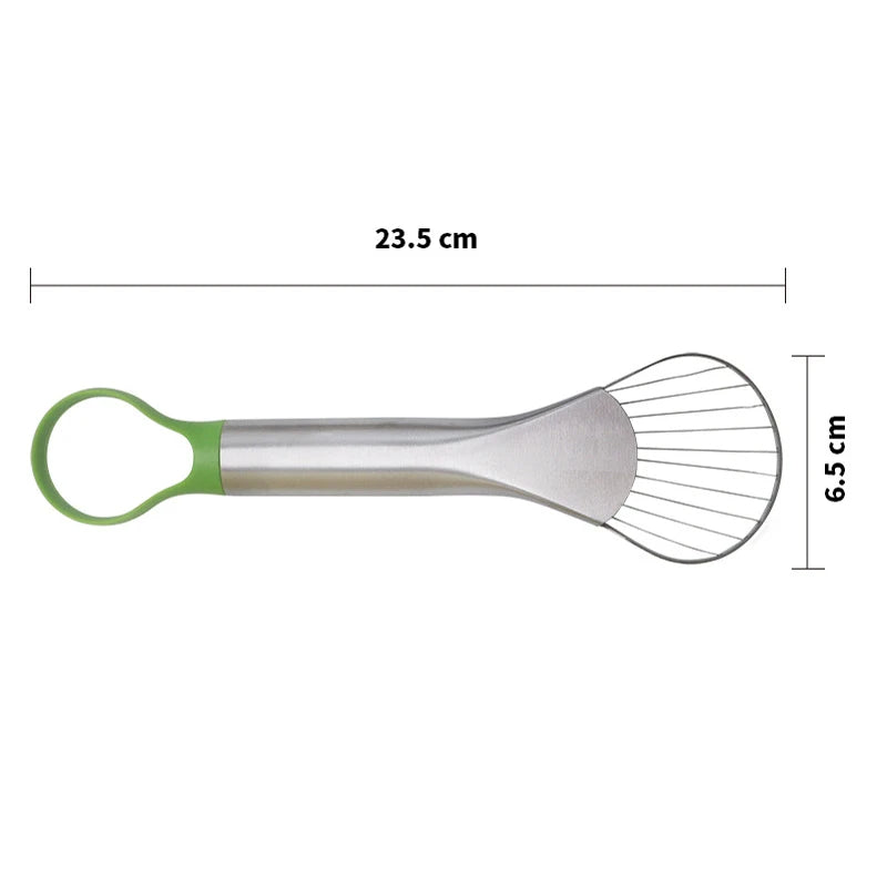 Avocado Slicer 2-in-1 Edelstahl Frucht Cutter für Avocado, Kiwi, Pitaya & Gemüse, Küchen Gadget
