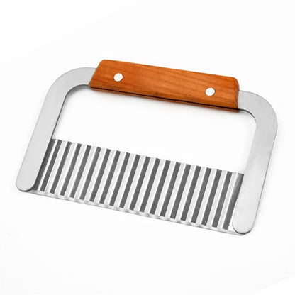 Edelstahl Kartoffelschneider Wellenmesser – Perfekt für Pommes, Gemüse & Obst, 18.3 x 12.3 cm