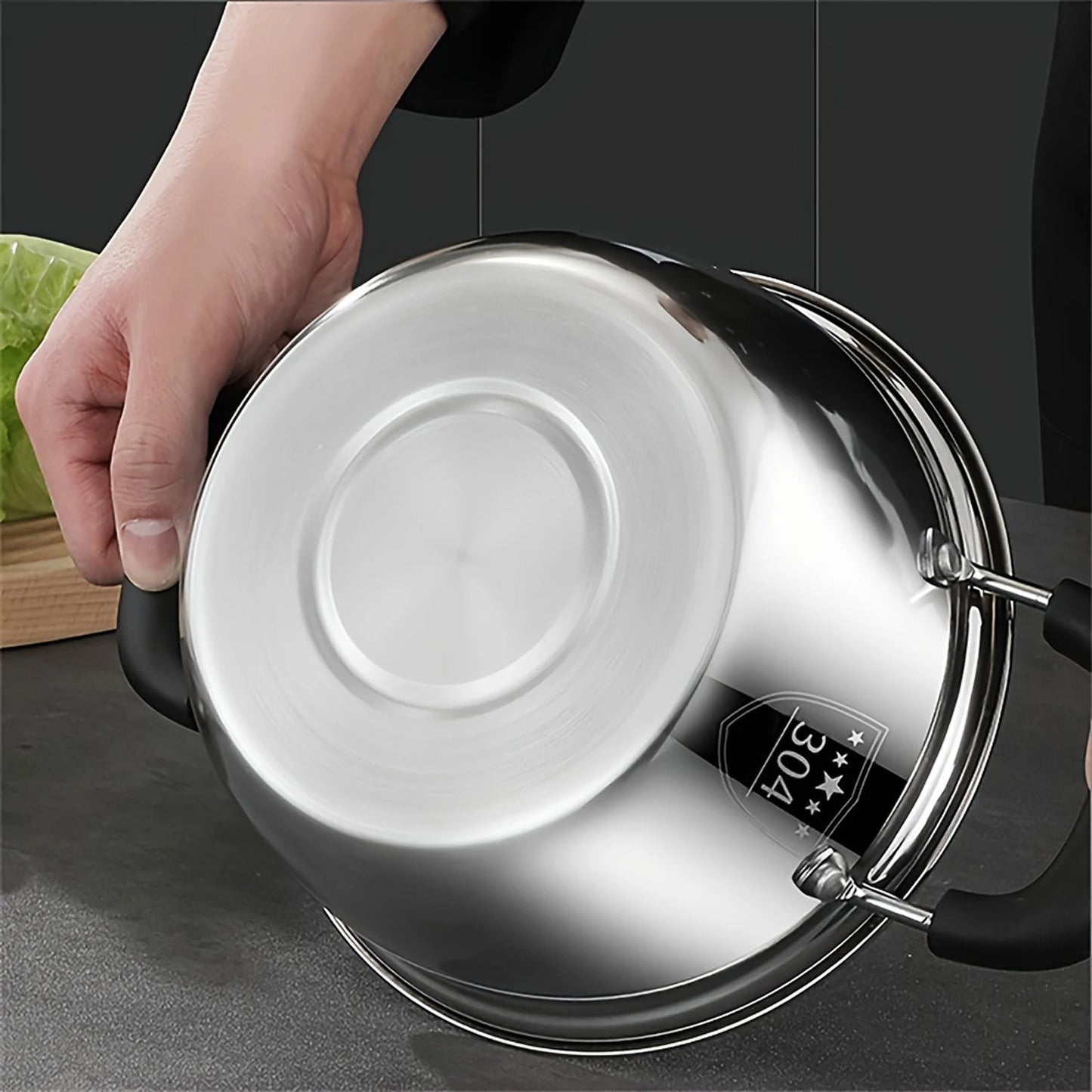 Edelstahl Suppentopf mit Deckel – Hochwertiger 304 Edelstahl, 19,5 cm