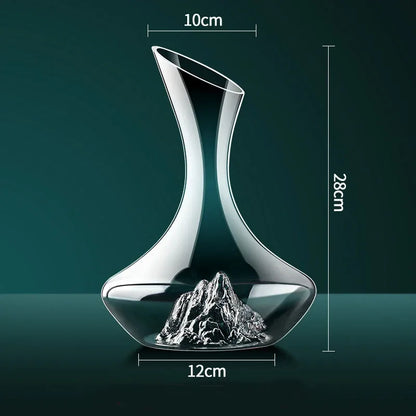 Kristallglas Weindekanter 2000ml – Handgefertigt, Eisberg-Design, Bleifrei