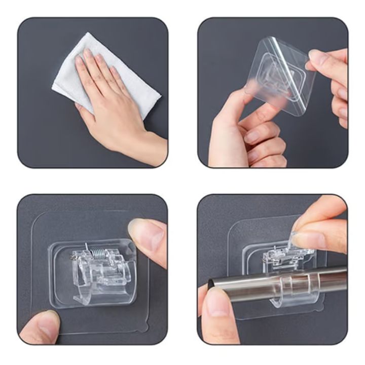 Selbstklebende Gardinenhaken ohne Bohren – 2er Set