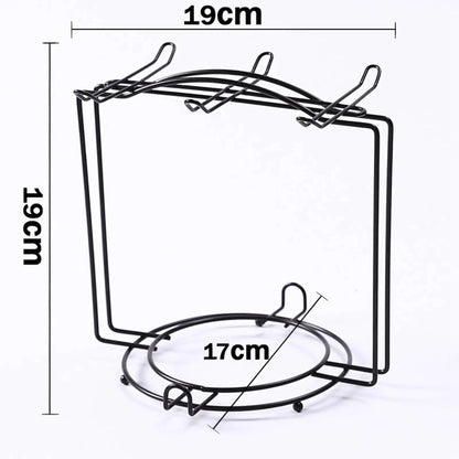 Tassenhalter mit Untertassengestell – Metall, Platzsparend für 6 Tassen & 6 Teller