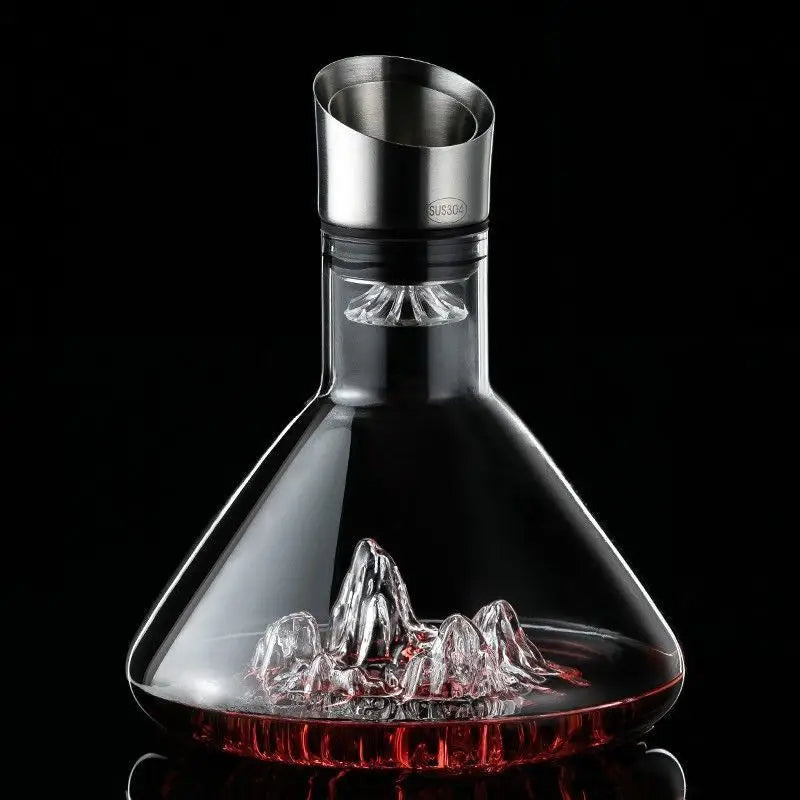 Luxus Whisky Karaffe 1500 ml – Handgefertigte Kristallglas Weinkaraffe, Bleifrei, Verdicktes Design, Perfekt für Bar & Zuhause