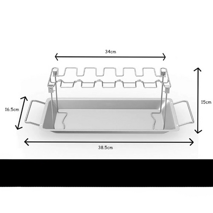 BBQ Hähnchenschenkel- & Flügelhalter – Edelstahl – Inkl. Grillthermometer