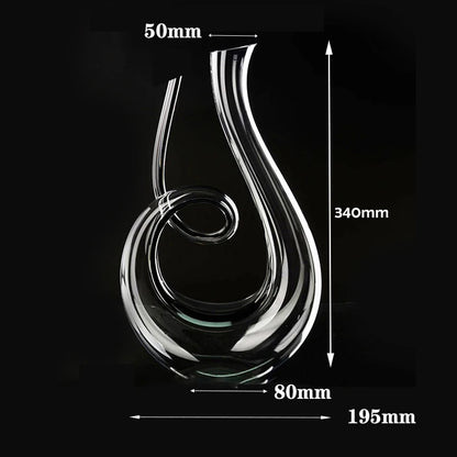 Kristall Weindekanter 1500 ml – Hochwertige Zwanenform mit Spiraldesign – Perfekt für Wein & Champagner