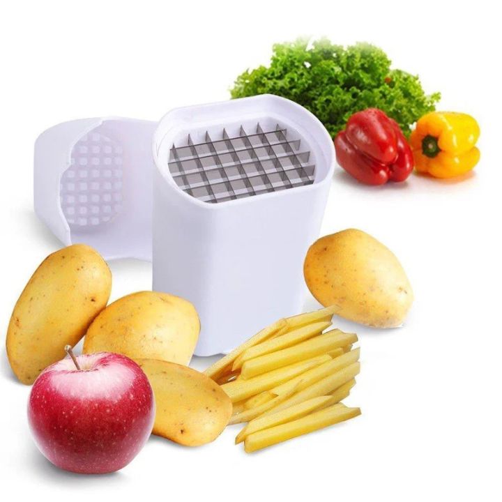 Tragbarer Kartoffelschneider, Edelstahl Gemüseschneider für Pommes und Chips, platzsparend, kompakt